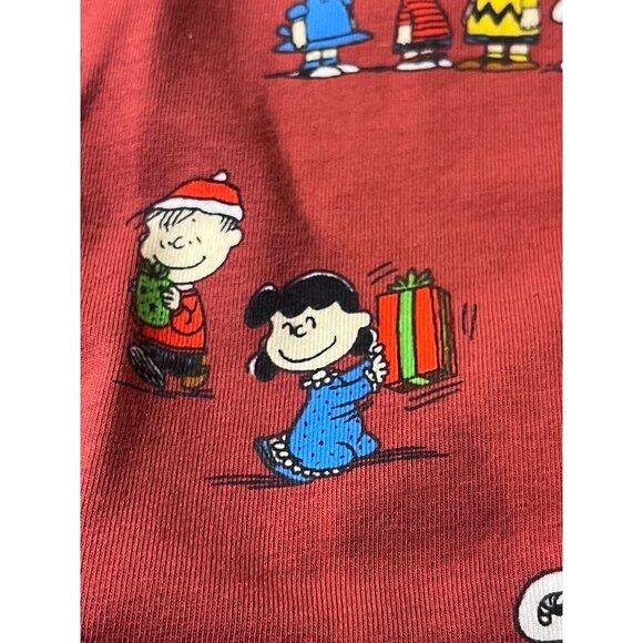 Bedhead Peanuts Christmas Pajama Sets Brown 5T Charlie Brown Snoopy Festive Soft - Picture 3 of 11